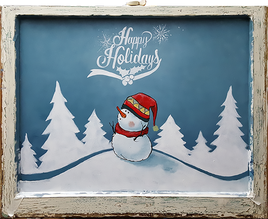 3rd Beach Snowman Window
